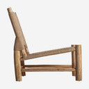 Sillón de madera de teca y cáñamo en color marrón claro