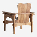 Sillón de madera de teca y piel en color marrón 62 x 77 x 81 cm
