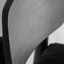 Sillón de madera de teca y piel en color negro – detalle