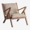 Sillón de yute y madera de mango en tonos marrones
