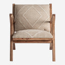Sillón de yute y madera de mango en tonos marrones