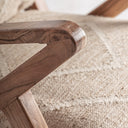 Sillón de yute y madera de mango en tonos marrones – detalle