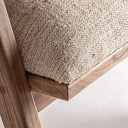 Sillón de yute y madera de mango en tonos marrones – detalle