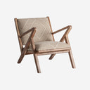Sillón de yute y madera de mango en tonos marrones