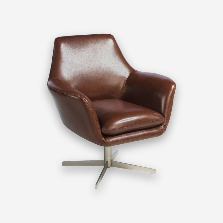 Sillón giratorio piel marrón - Sillón - El Workshop-