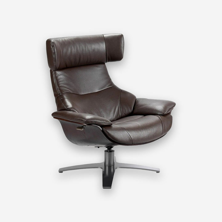 Sillón giratorio reclinable piel marrón chocolate - Sillón - El Workshop-