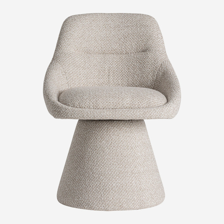 Sillón giratorio tapizado en algodón en color beige