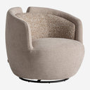 Sillón giratorio tapizado en poliéster en color beige