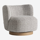 Sillón giratorio tapizado en poliéster en color gris jaspeado
