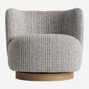 Sillón giratorio tapizado en poliéster en color gris jaspeado