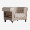 Sillón tapizado en poliéster 113 x 89 x 77 cm – Marrón