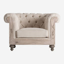 Sillón tapizado en poliéster 113 x 89 x 77 cm – Marrón