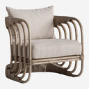 Sillón tapizado en poliéster en color beige 66 x 70 x 76 cm