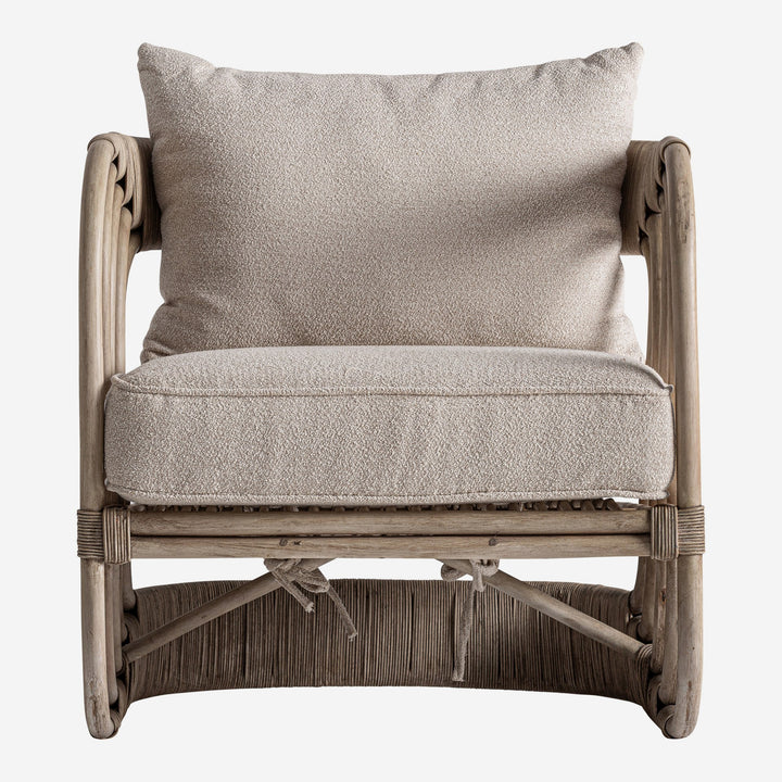 Sillón tapizado en poliéster en color beige 66 x 70 x 76 cm