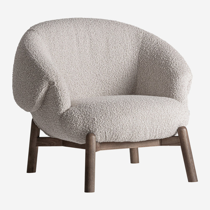 Sillón tapizado en poliéster en color beige 98 x 93 x 84 cm