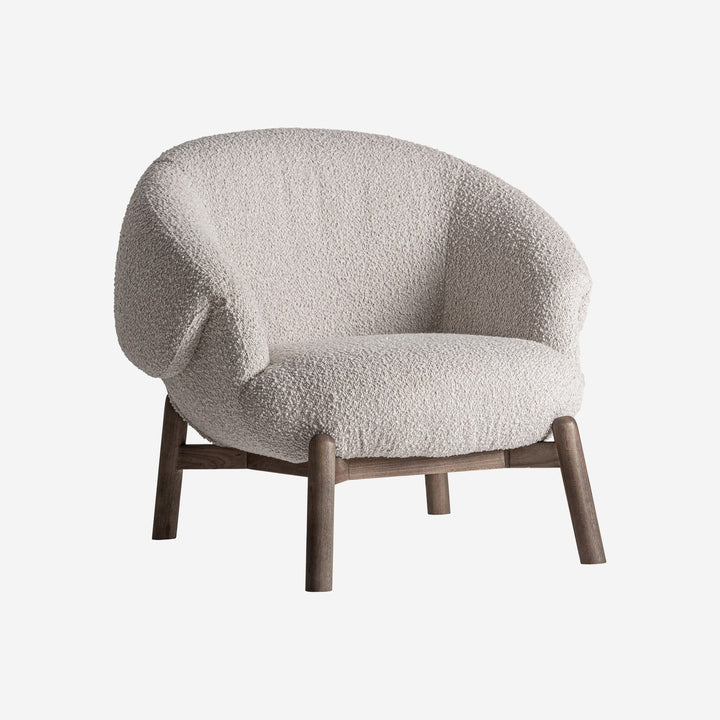 Sillón tapizado en poliéster en color beige 98 x 93 x 84 cm