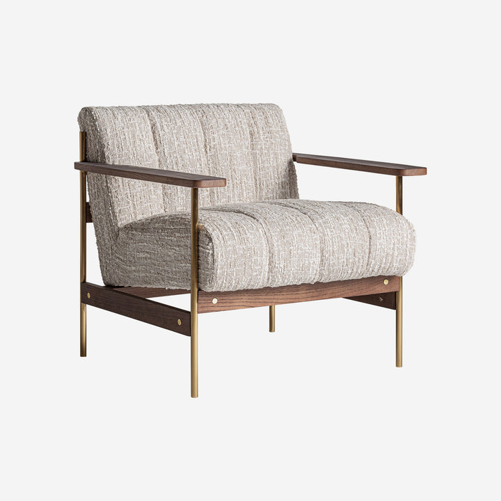 Sillón tapizado en poliéster en color beige jaspeado