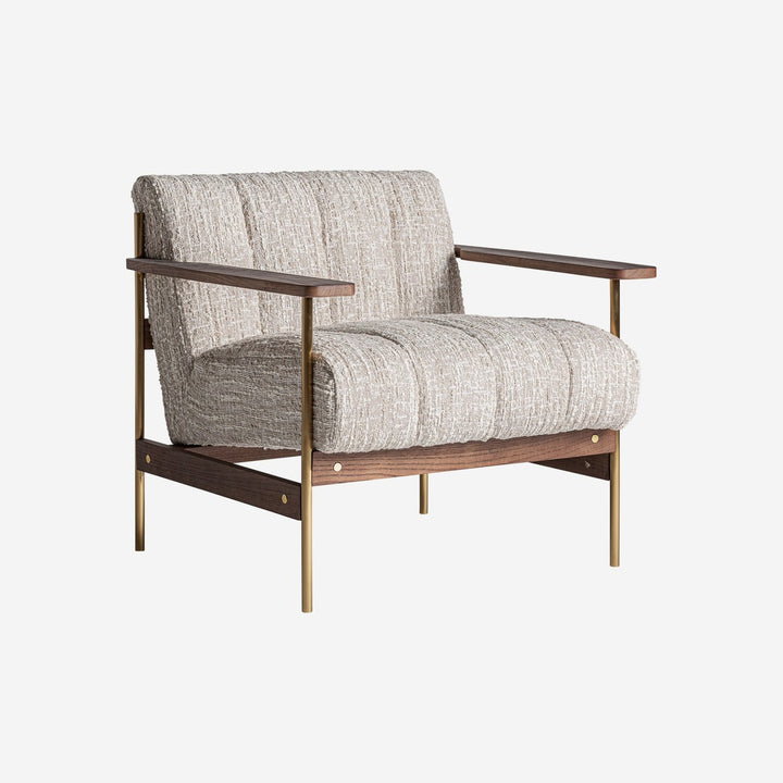 Sillón tapizado en poliéster en color beige jaspeado