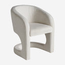 Sillón tapizado en poliéster en color blanco roto