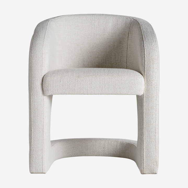 Sillón tapizado en poliéster en color blanco roto