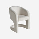 Sillón tapizado en poliéster en color blanco roto