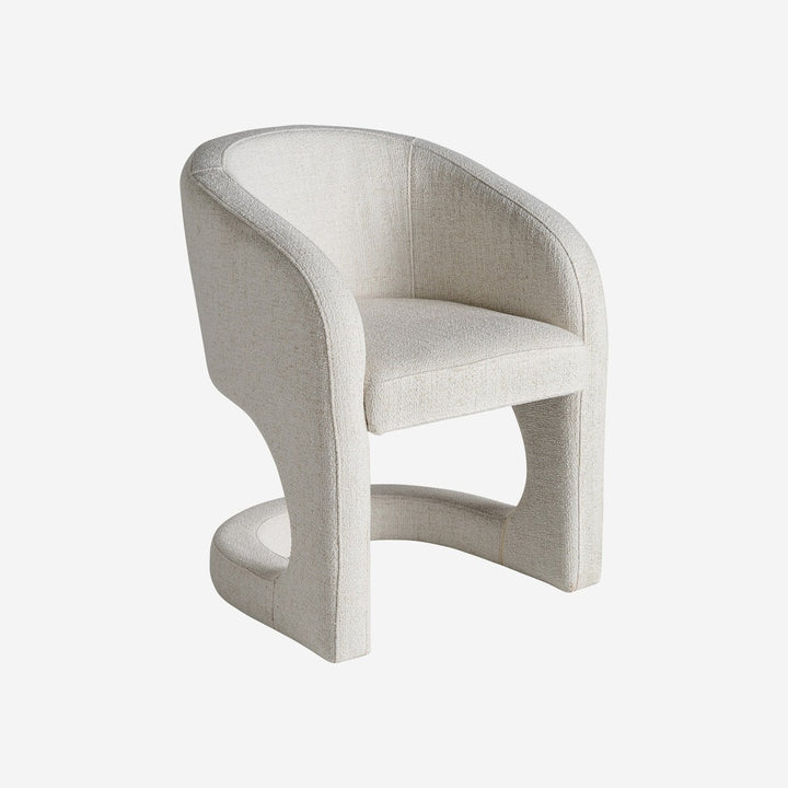 Sillón tapizado en poliéster en color blanco roto