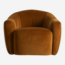 Sillón tapizado en poliéster en color camel