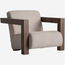 Sillón tapizado en poliéster en color crema