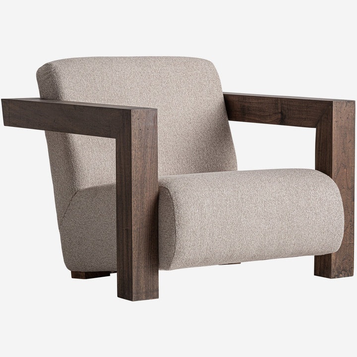 Sillón tapizado en poliéster en color crema