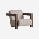 Sillón tapizado en poliéster en color crema