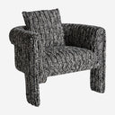 Sillón tapizado en poliéster en color negro jaspeado