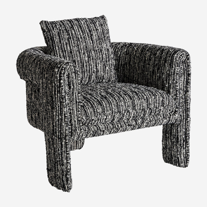 Sillón tapizado en poliéster en color negro jaspeado