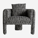 Sillón tapizado en poliéster en color negro jaspeado