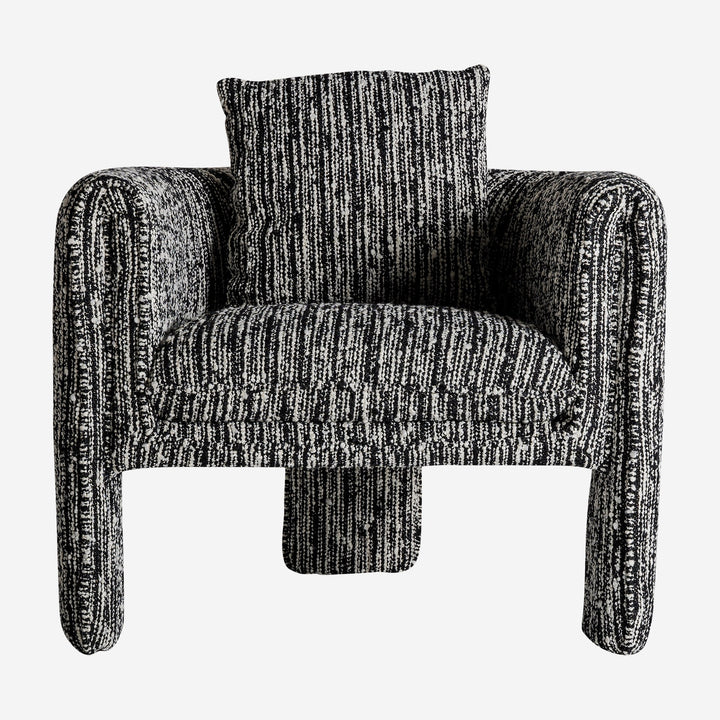 Sillón tapizado en poliéster en color negro jaspeado
