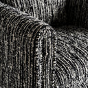 Sillón tapizado en poliéster en color negro jaspeado – detalle