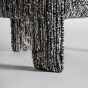Sillón tapizado en poliéster en color negro jaspeado – detalle