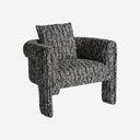 Sillón tapizado en poliéster en color negro jaspeado