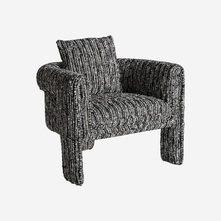 Sillón tapizado en poliéster en color negro jaspeado