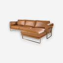 Sofá chaise longue derecha piel camel - Sofá - El Workshop-Camel