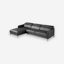 Sofá chaise longue izquierda piel negro - Sofá - El Workshop-Negro