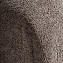 Sofá de madera de alerce y poliéster en color marrón – detalle