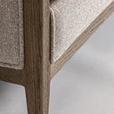 Sofá de madera de fresno y poliéster en color marrón 206 x 81 x 76 cm – detalle