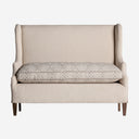 Sofá de madera de mango y poliéster en color beige