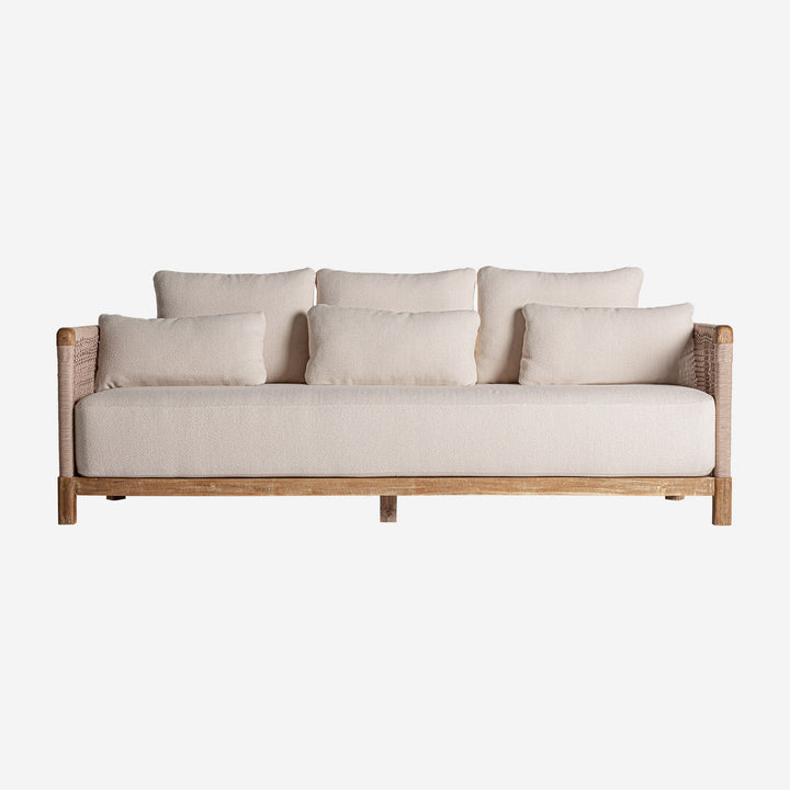 Sofá de madera de teca reciclada en color marrón natural 240 x 90 x 70 cm