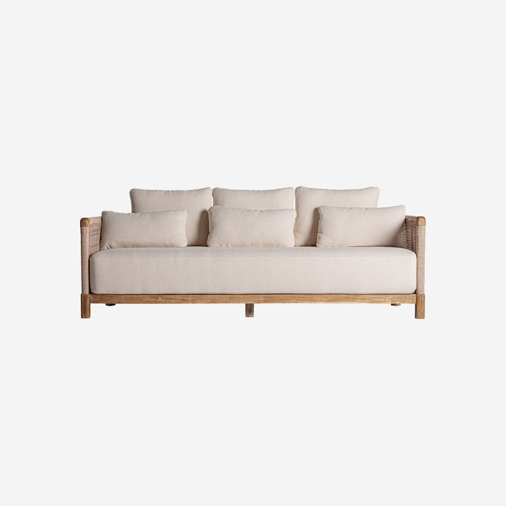 Sofá de madera de teca reciclada en color marrón natural 240 x 90 x 70 cm