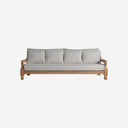 Sofá de madera de teca reciclada en color marrón natural 250 x 128 x 80 cm