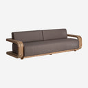 Sofá de madera de teca reciclada en color marrón natural 270 x 100 x 84 cm