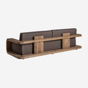 Sofá de madera de teca reciclada en color marrón natural 270 x 100 x 84 cm