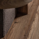 Sofá de madera de teca reciclada en color marrón natural 270 x 100 x 84 cm – detalle