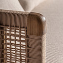 Sofá de madera de teca reciclada y polipropileno reciclado en color marrón – Diseño 2 – detalle